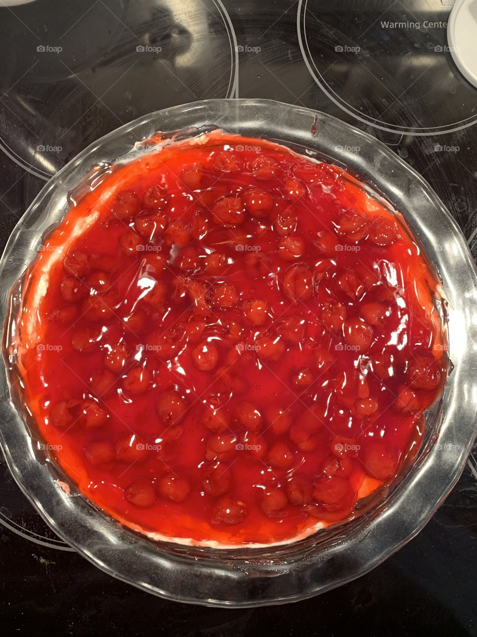 Homemade no bake cherry cheesecake 