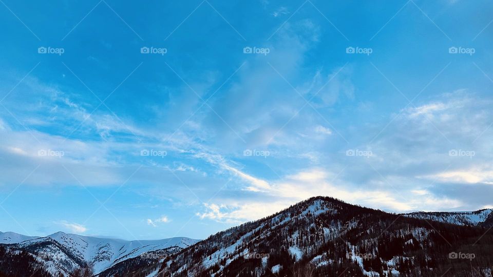 beautiful clouds over the mountain