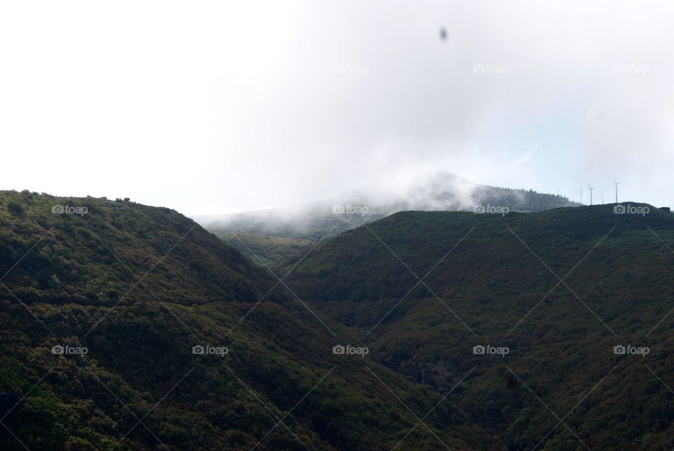 Foggy mountains on Madeira 
