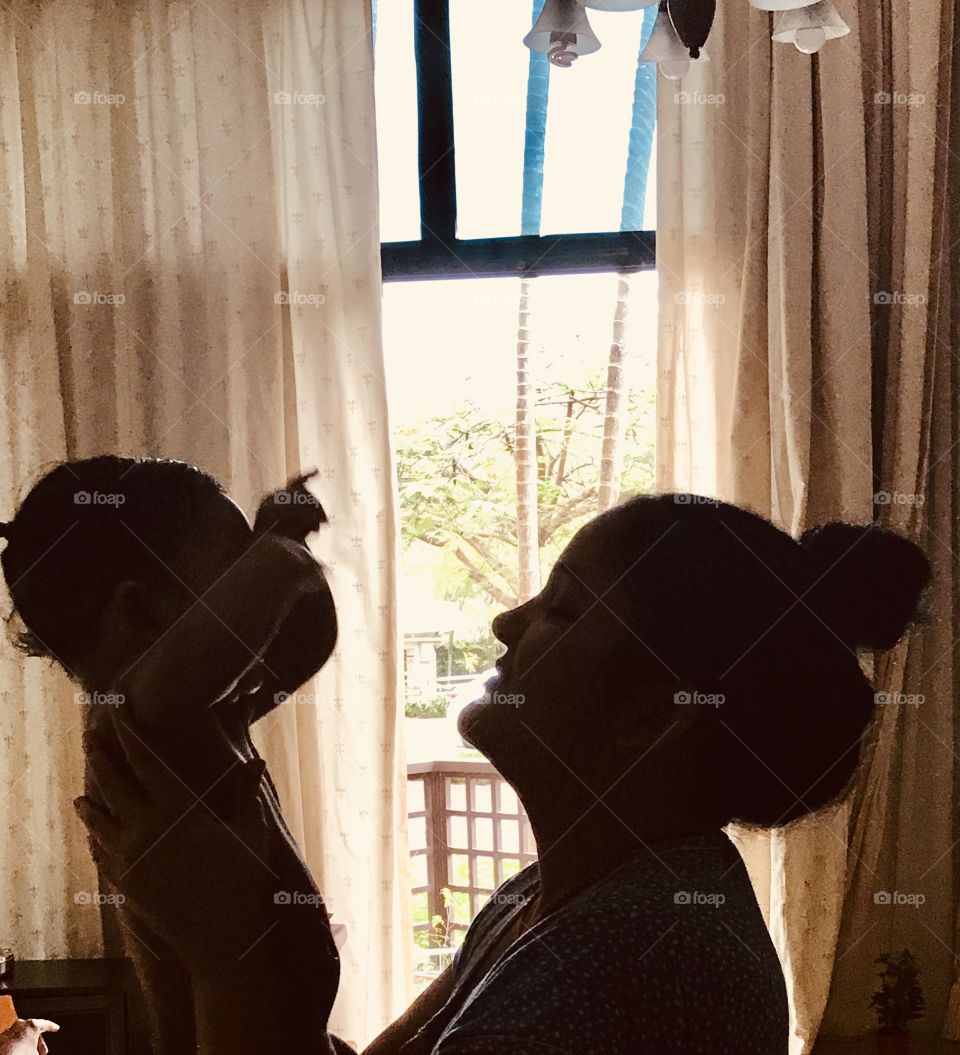 The mother’s love on her child and the darkness also can  shows the emotion