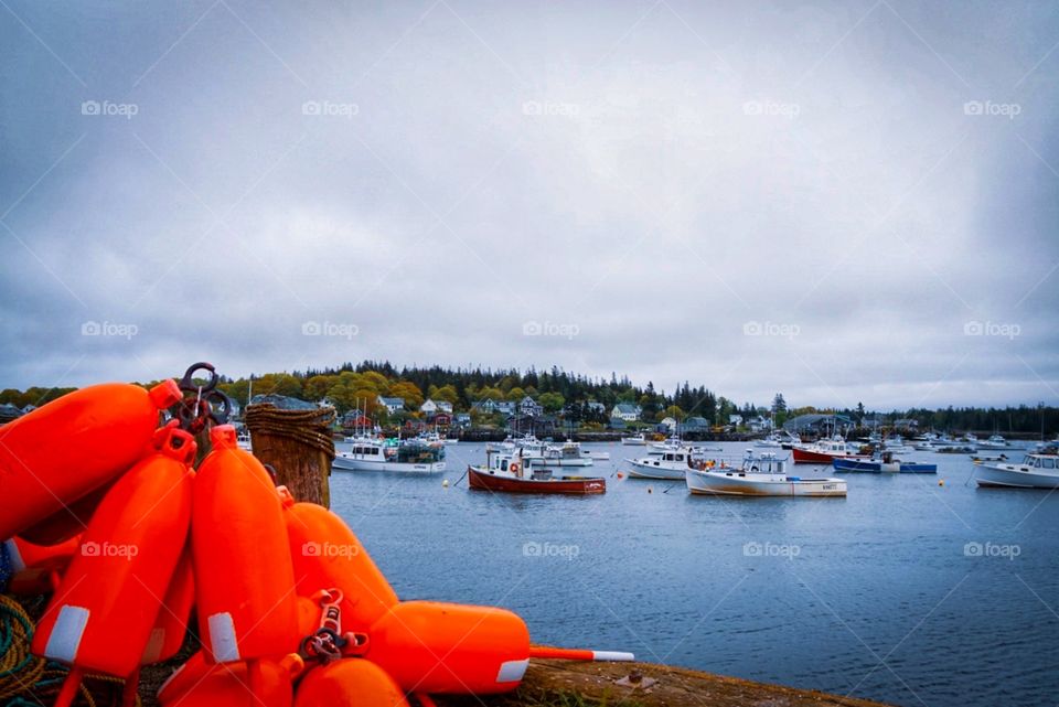Lobster boats in the Gulf of Maine, Vinalhaven, Maine