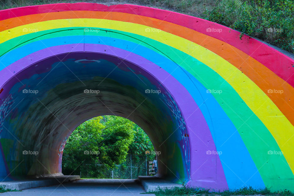 Beautiful rainbow tunnel