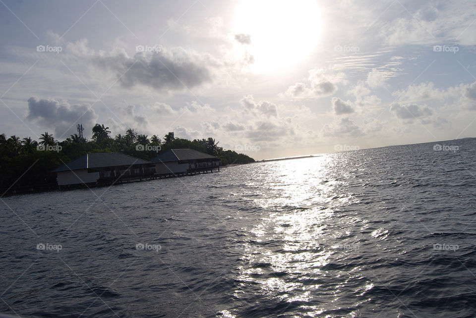 ocean sky sunset clouds by Nikita80