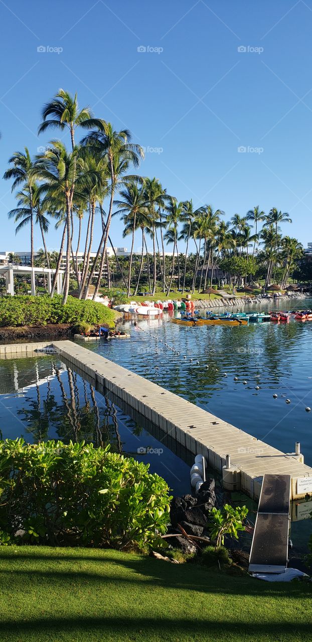 Scenic resort location, lagoon/pool in Hawaii