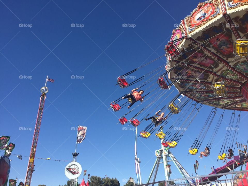Flying High. Shot of the swings at the Pima County Fair.