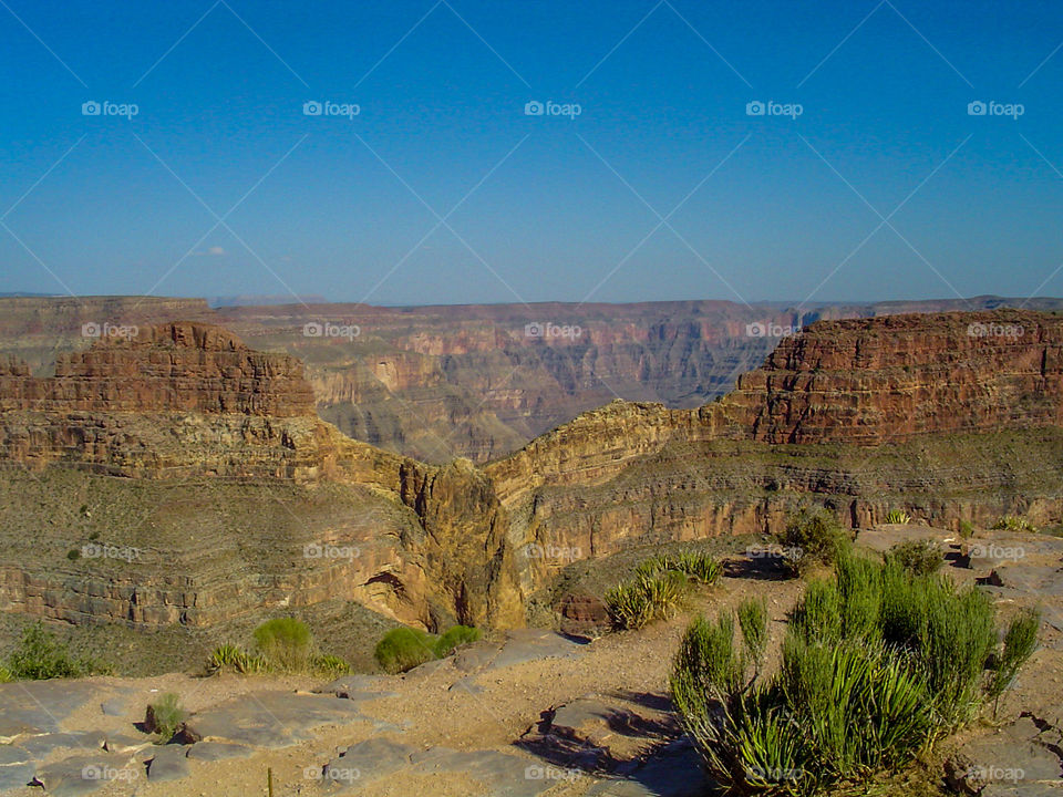 The rock features in the Grand Canyon 