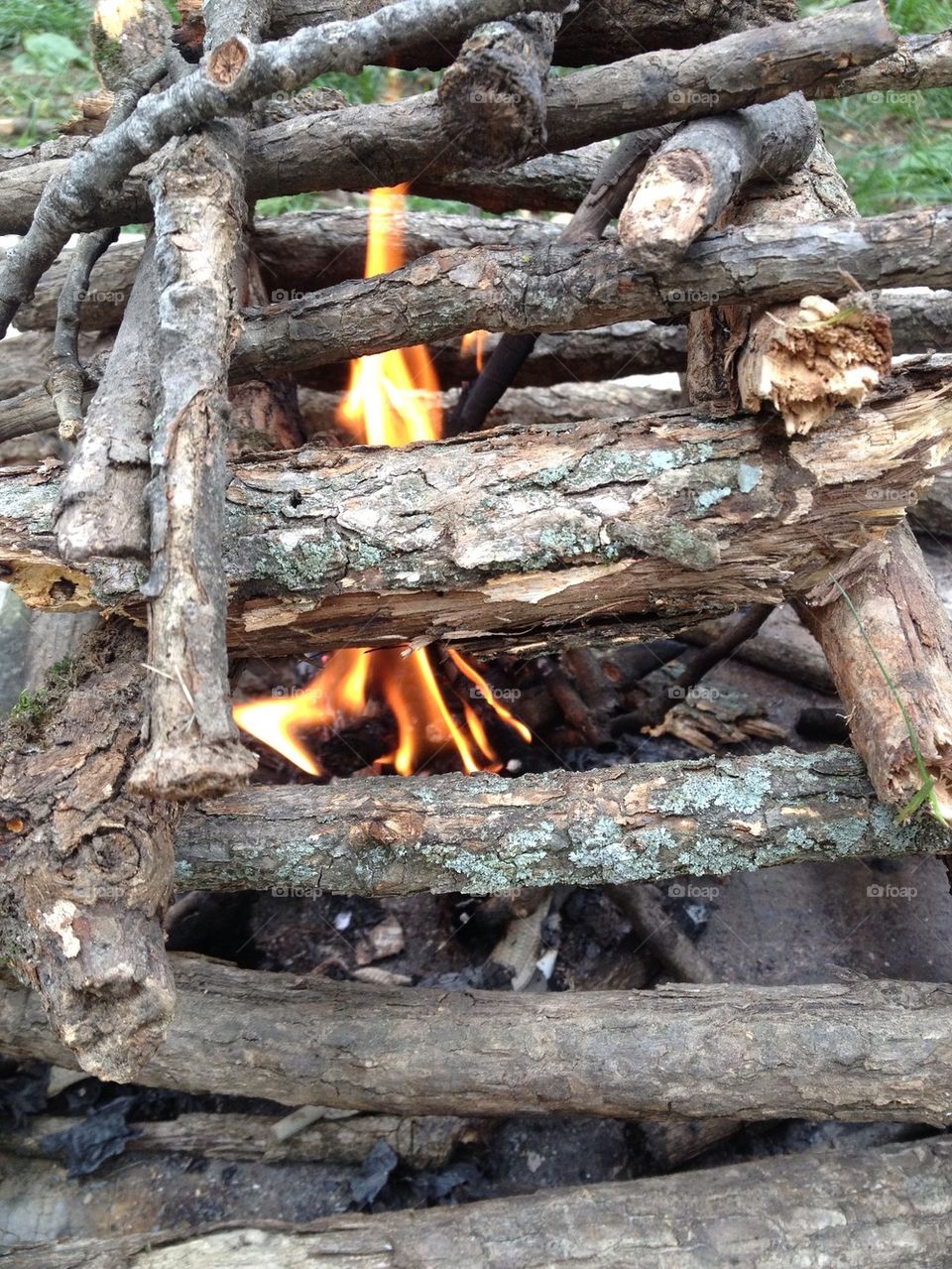Building camp fires with the Cub Scouts