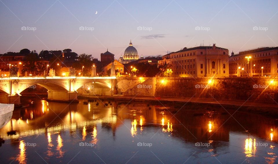 St. Peter's in the evening. Vatican Rome Italy 