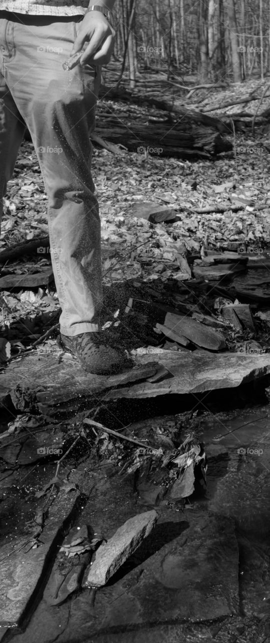 Ashes. My friend spreading his grandmother's ashes