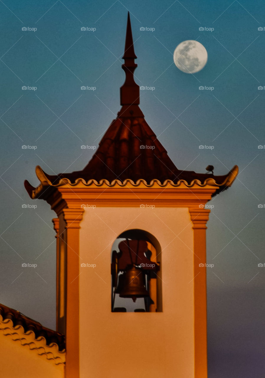 moon and church