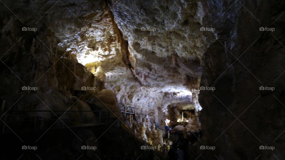 Into the dark underground cave in Romania