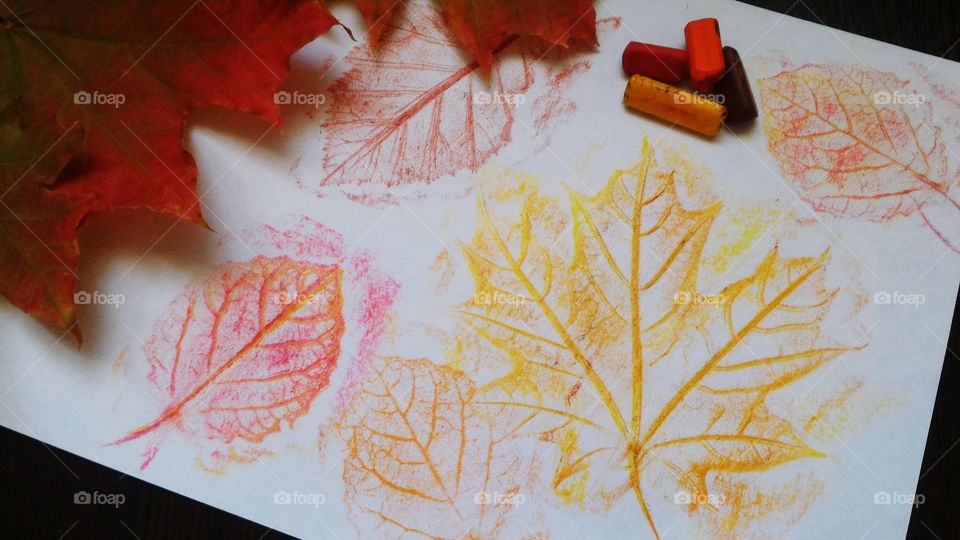maple, leaf, paint, autumn