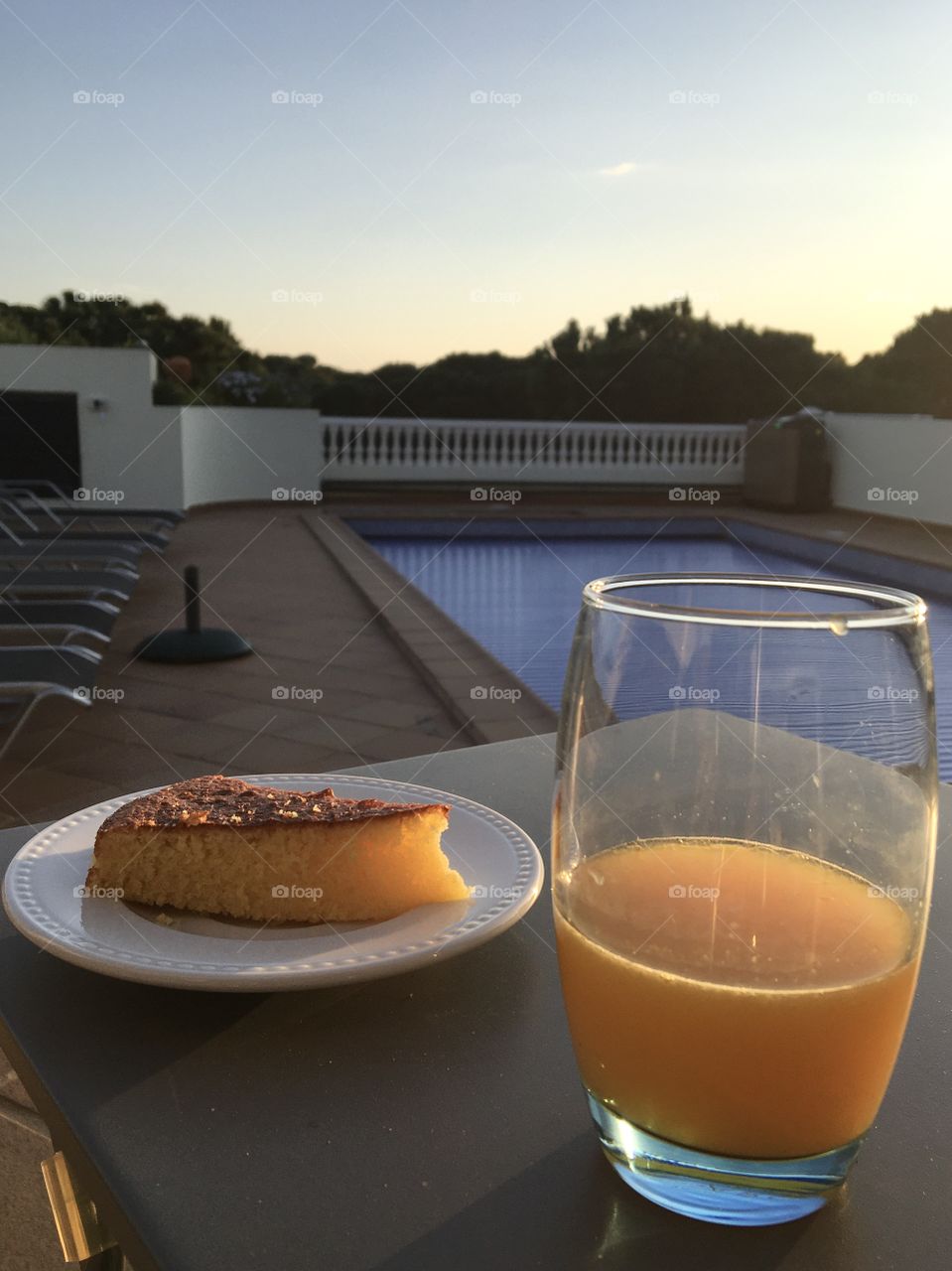 Snack with vitamins on the terrace 
