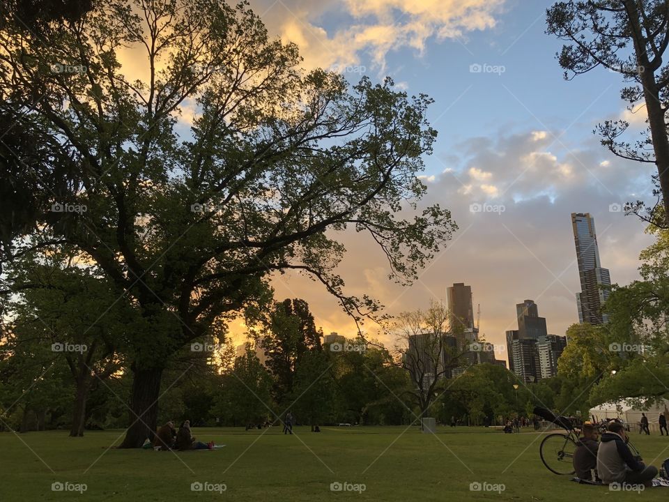 Cityscape at sunset