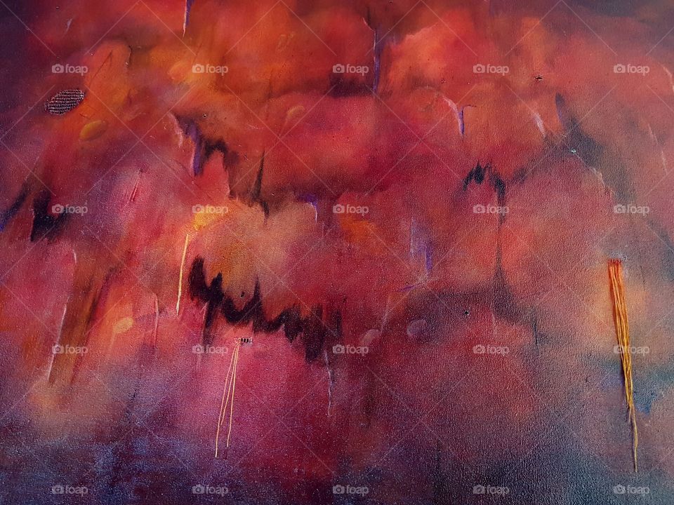 Another perspective of my painting. I'm nearly finished it's just so much fun. I can see two lions heads or two faces.