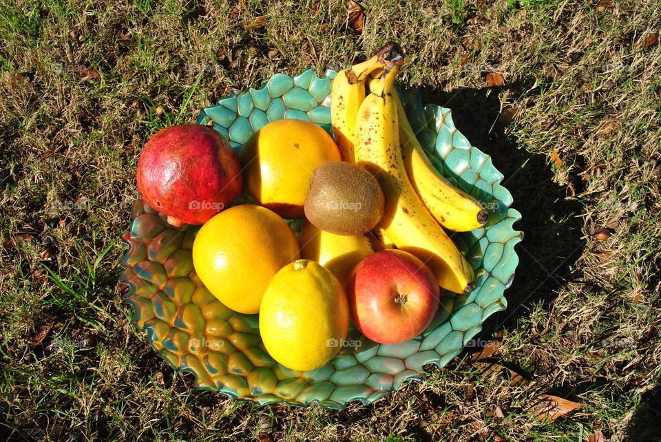 Fresh exotic fruit out in the sun