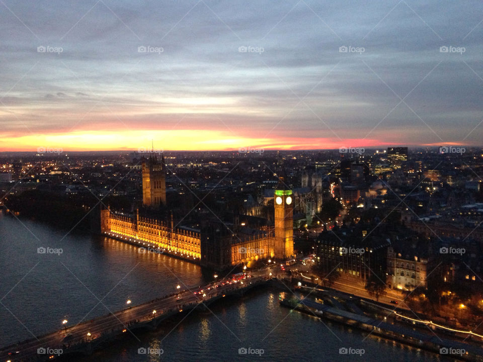 sky sunset london river by skatharos
