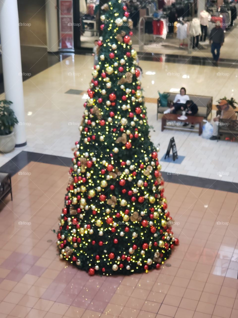 Christmas tree from the 2nd story of the mall