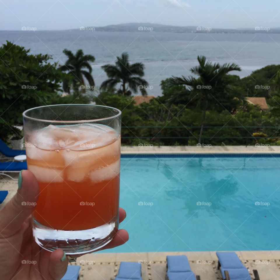Water on rum punch on water