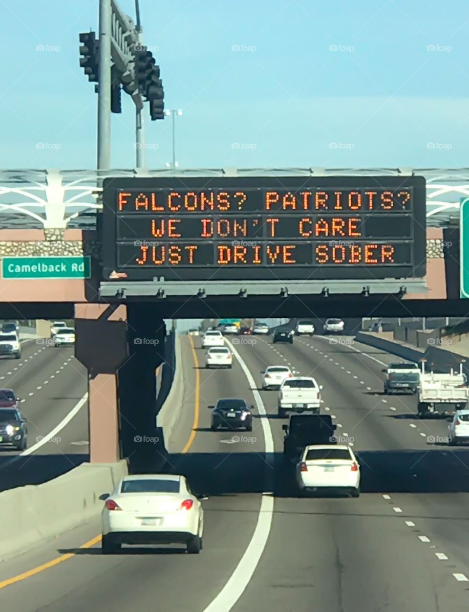 Super Bowl Freeway sign