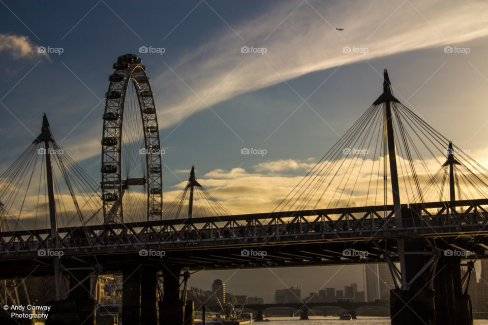 wheel sunset london skyline by andyc
