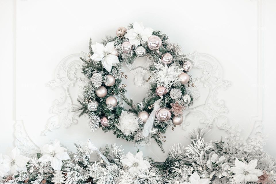 Christmas Wreath With Pink