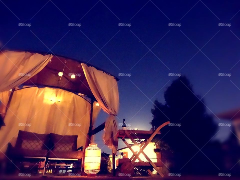 My backyard in the evening. peaceful and serene.