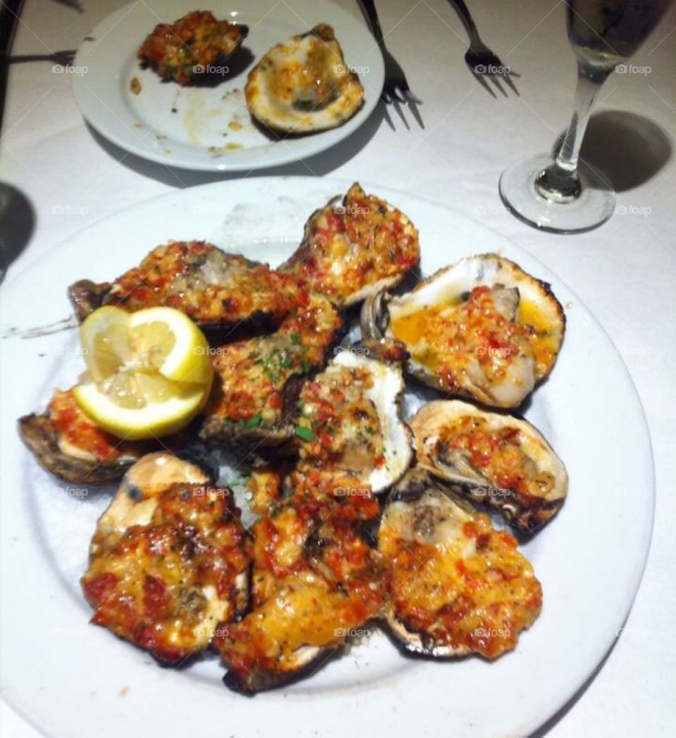 Chargrilled oysters 
