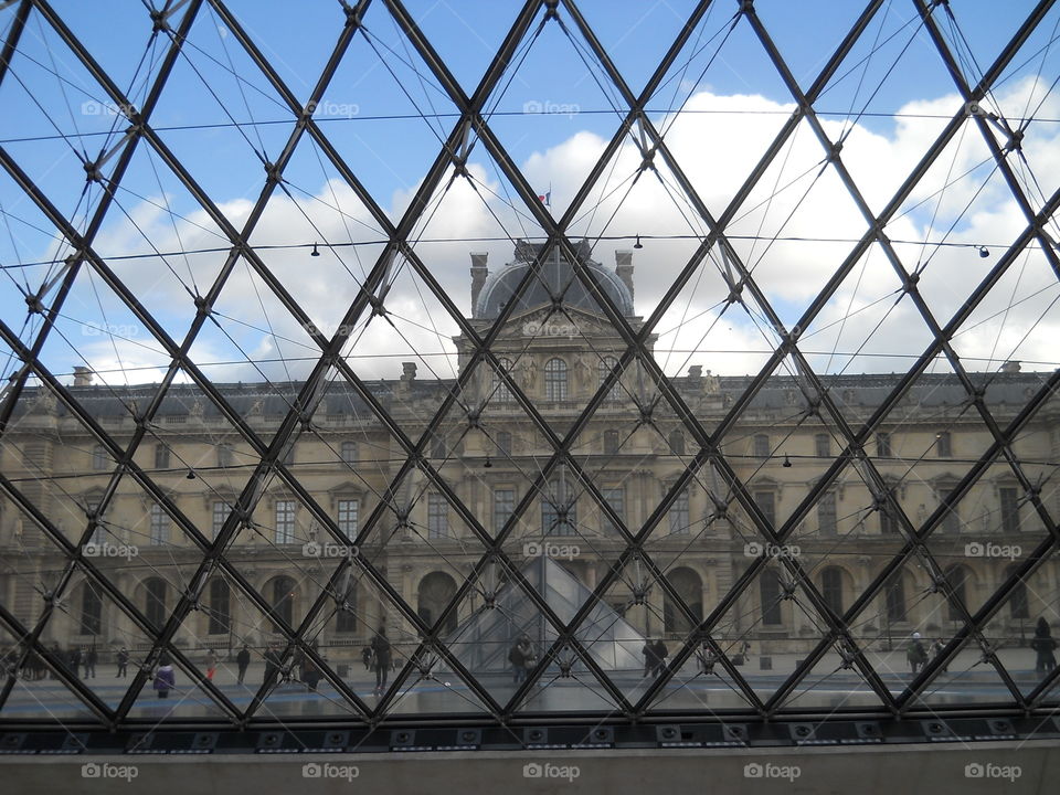 Different Perspective. Inside of Museum of Louvre.