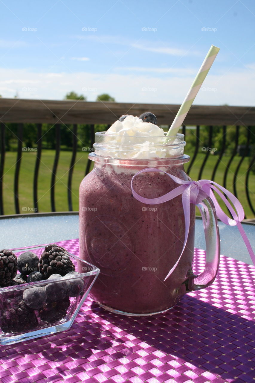 Fresh Smoothie . Blueberry smoothie 