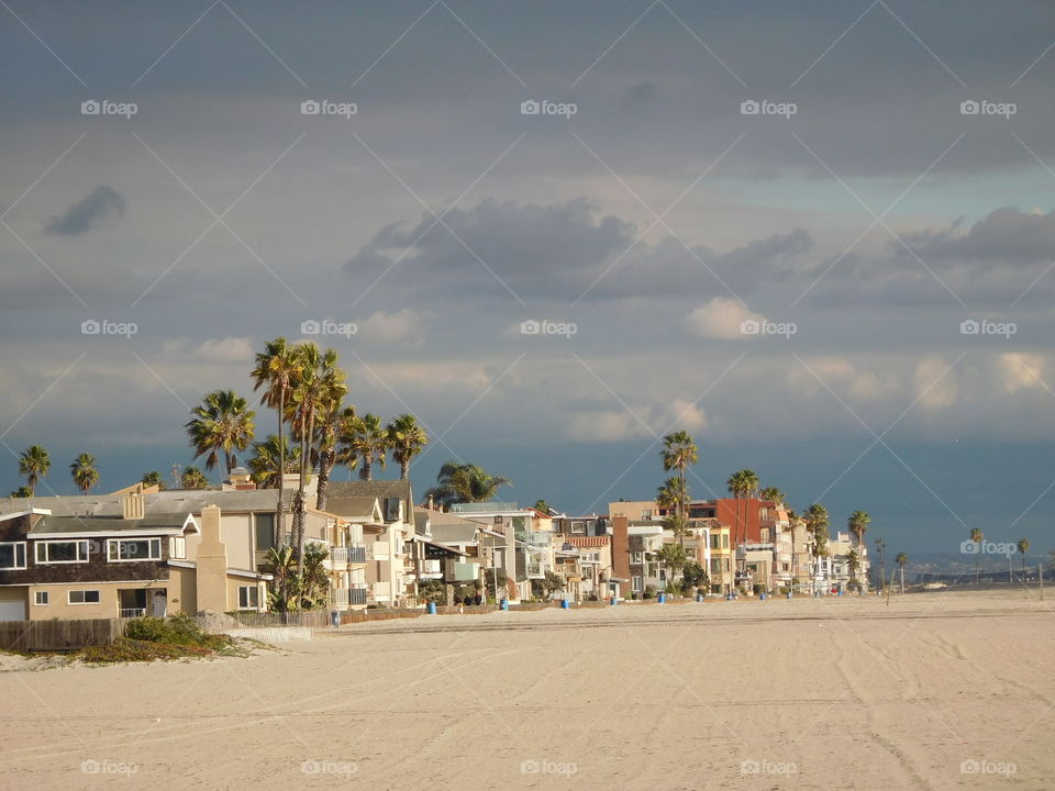 Oceanfront homes, Long Beach, CA