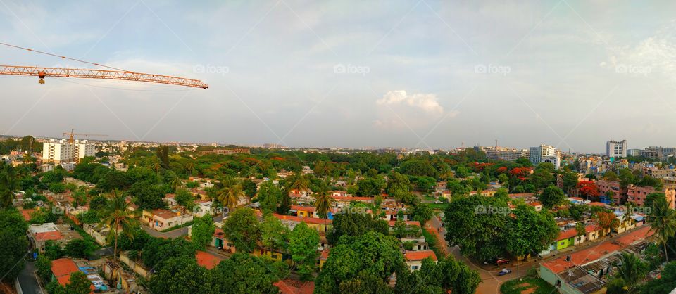 Britishers houses still exists in Bengaluru, India.
Captured panorama to depict the difference of the development of the Shopping Malls, Technology of Crane.
I stand here on 8 to floor to capture Nature and the Artificially built mechanism