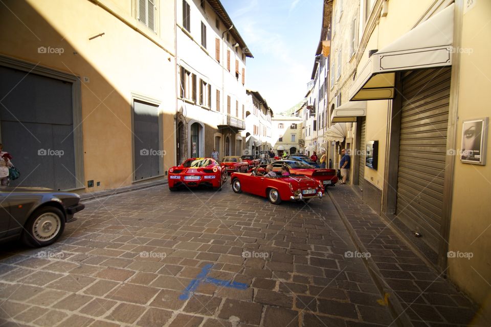 Car parked in city near buildings