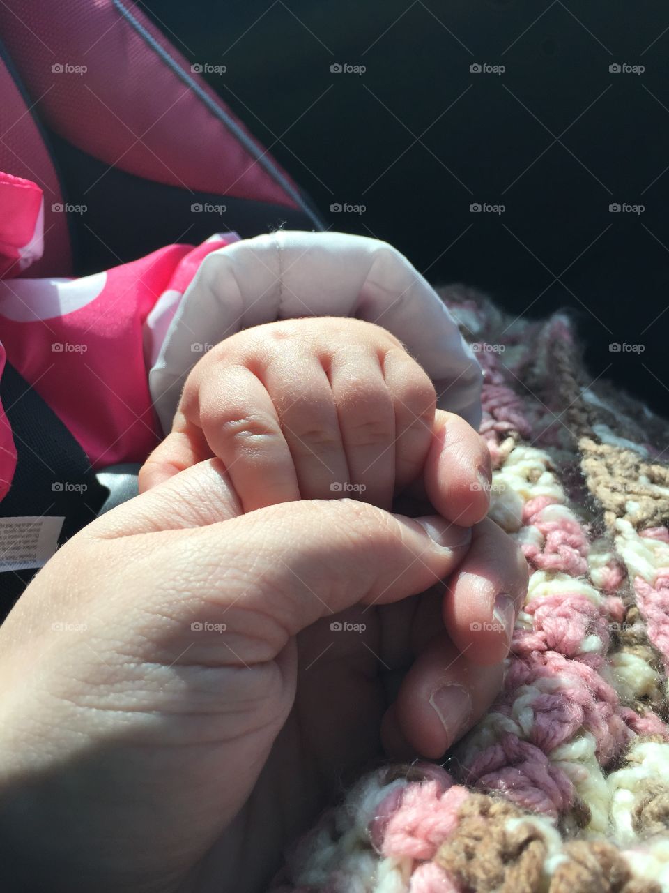 Holding momma's hand