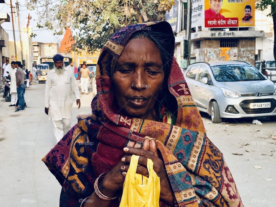 Beggar on the street of India