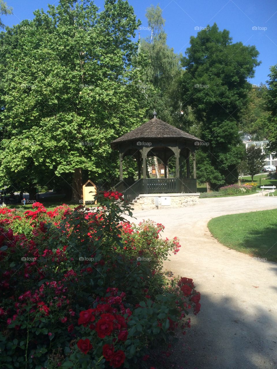 Bandstand in Lake Bled gardens 