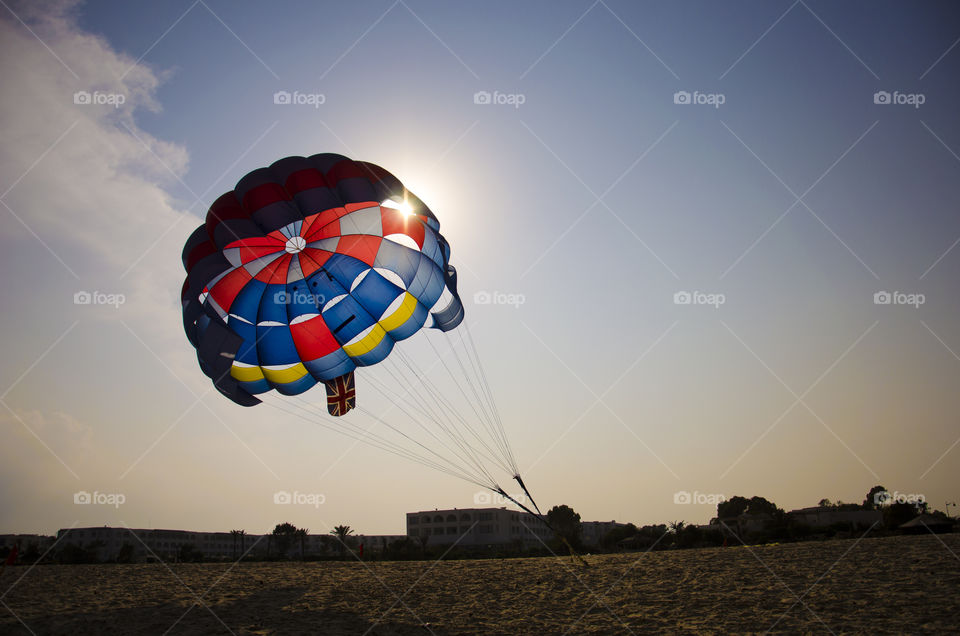 parachute on the beach