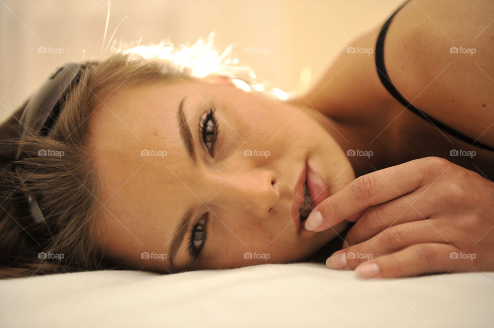 Close-up of a beautiful woman