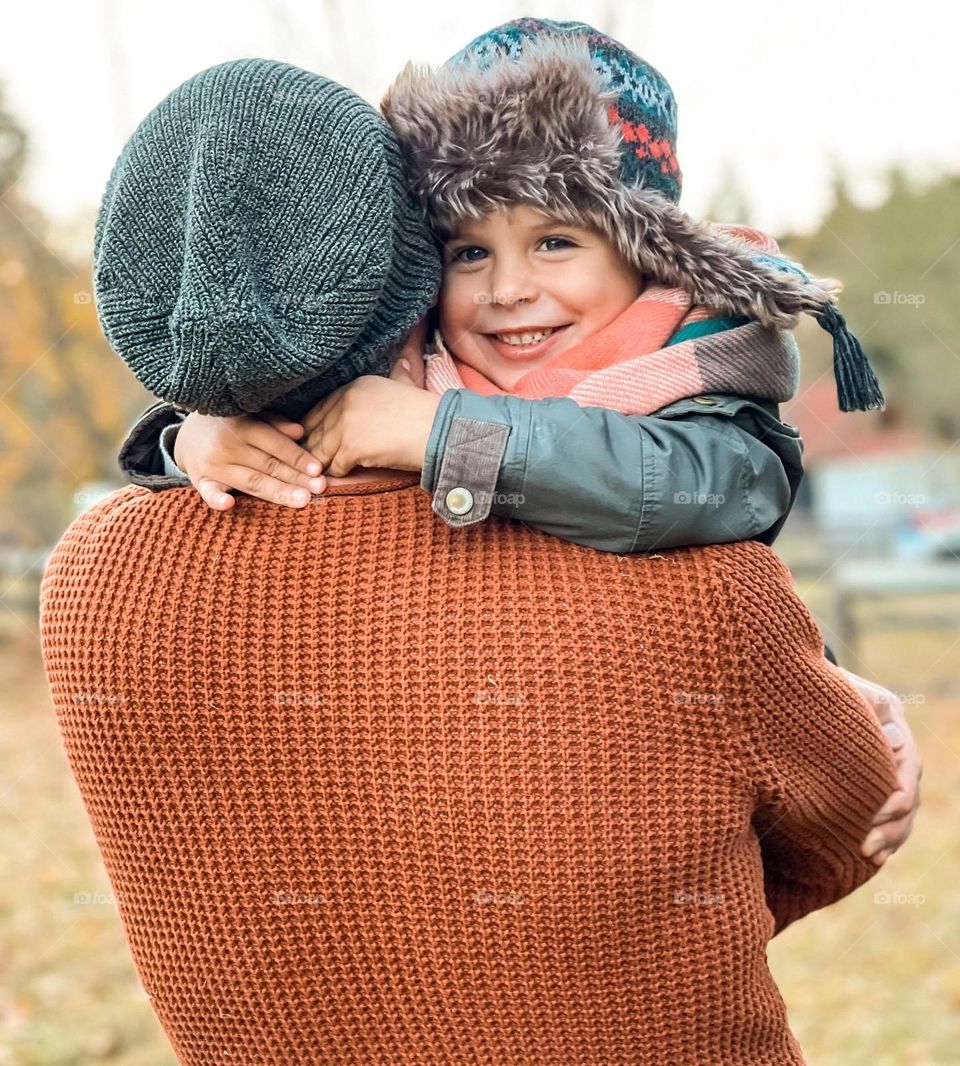 In dads arms