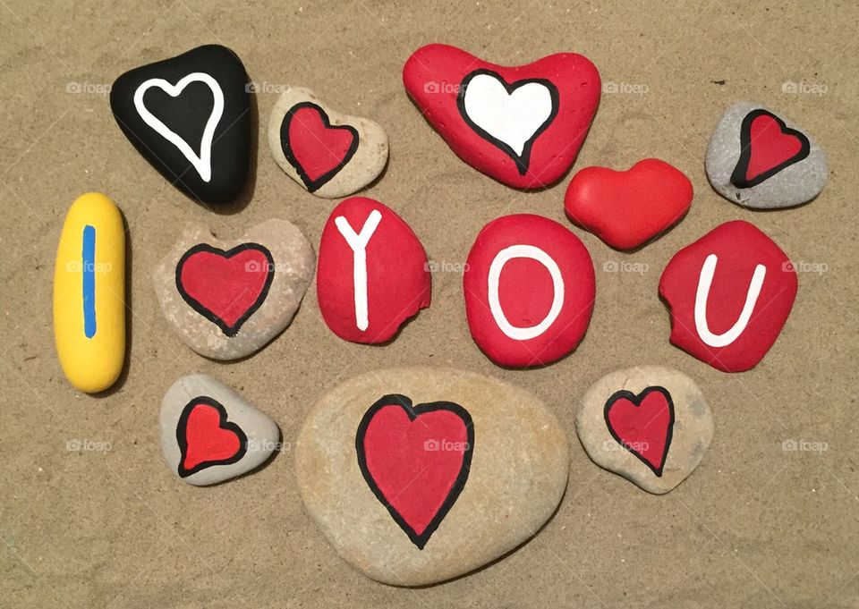 Many stone hearts to tell I love you