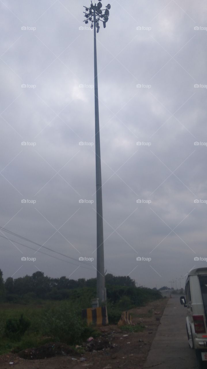 the long highly light tower