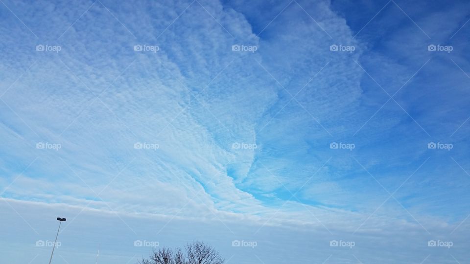 Blue sky with character