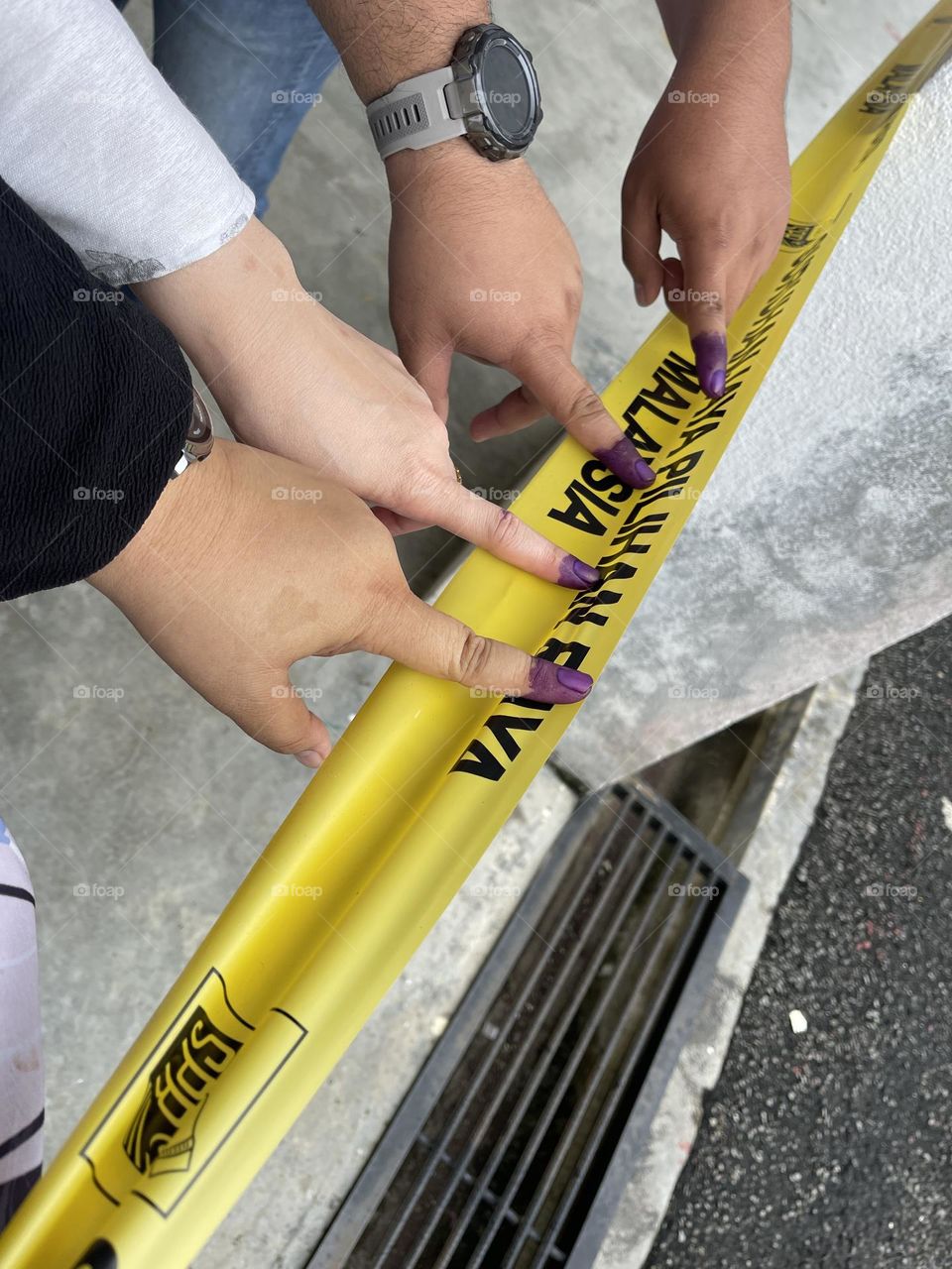 Inked fingers and nails after the general election