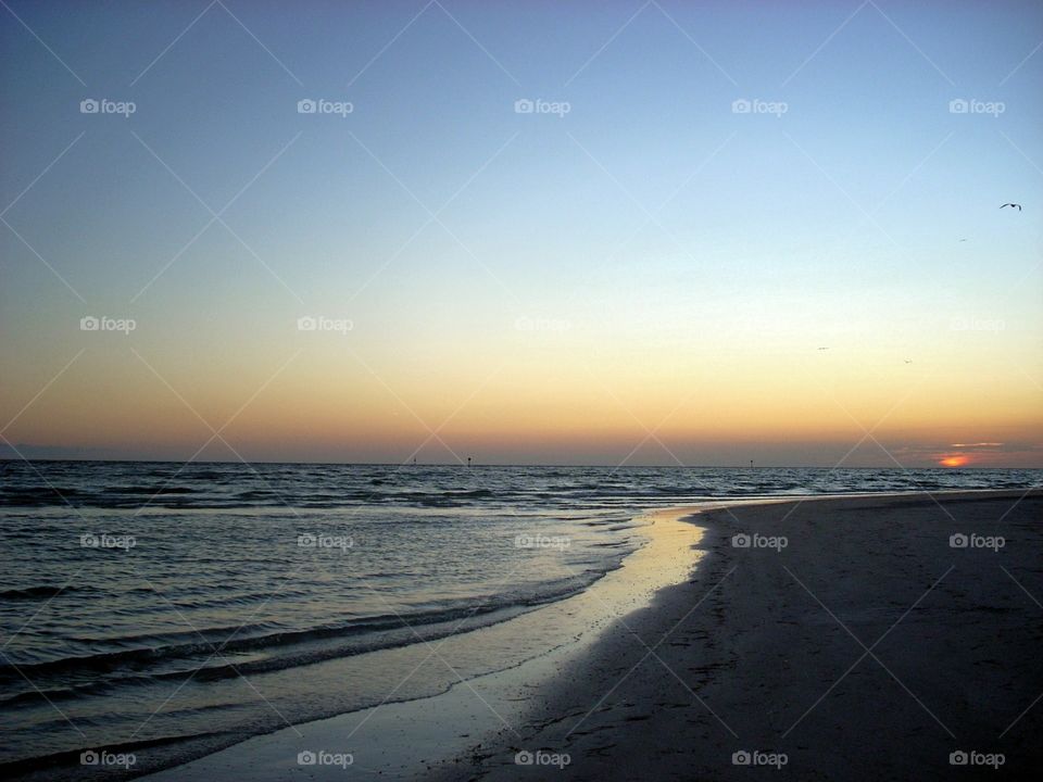 Sunset at Honeymoon Island in Dunedin, FL