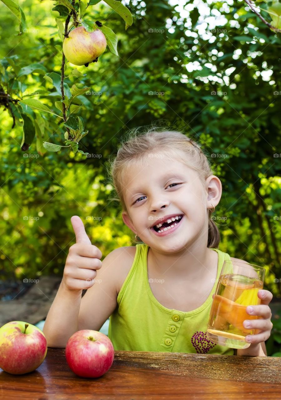 Cute girl with juice 