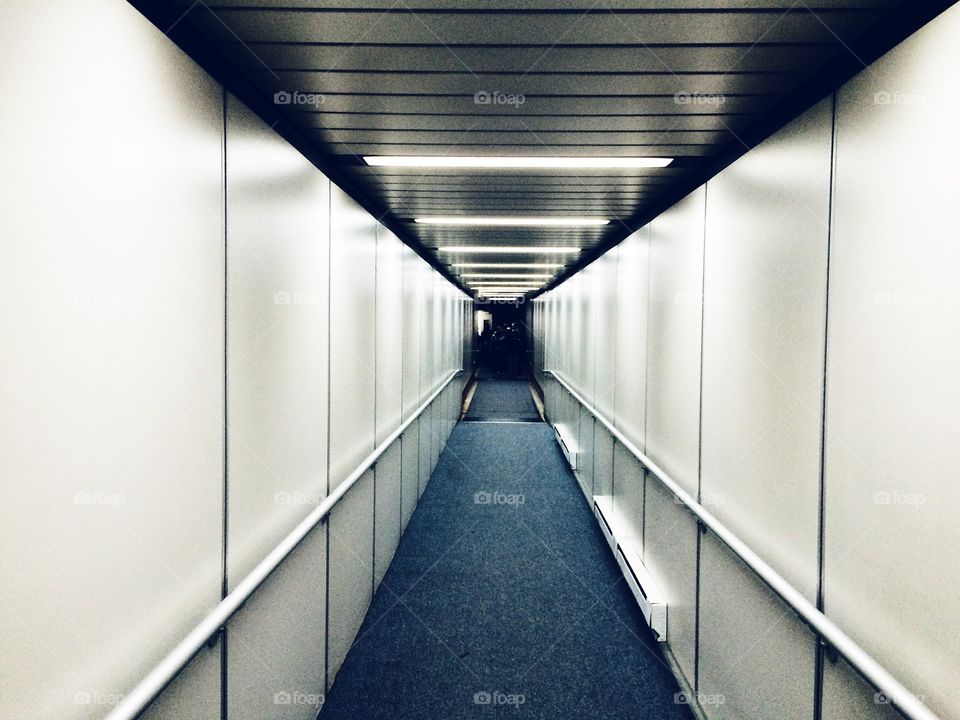 Jetway. Jetway to board airplane
