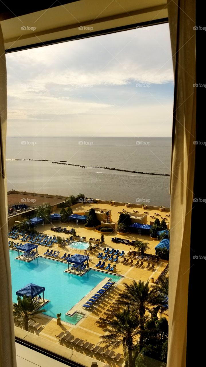 a room with a beautiful view, overlooking the beaches in Mississippi