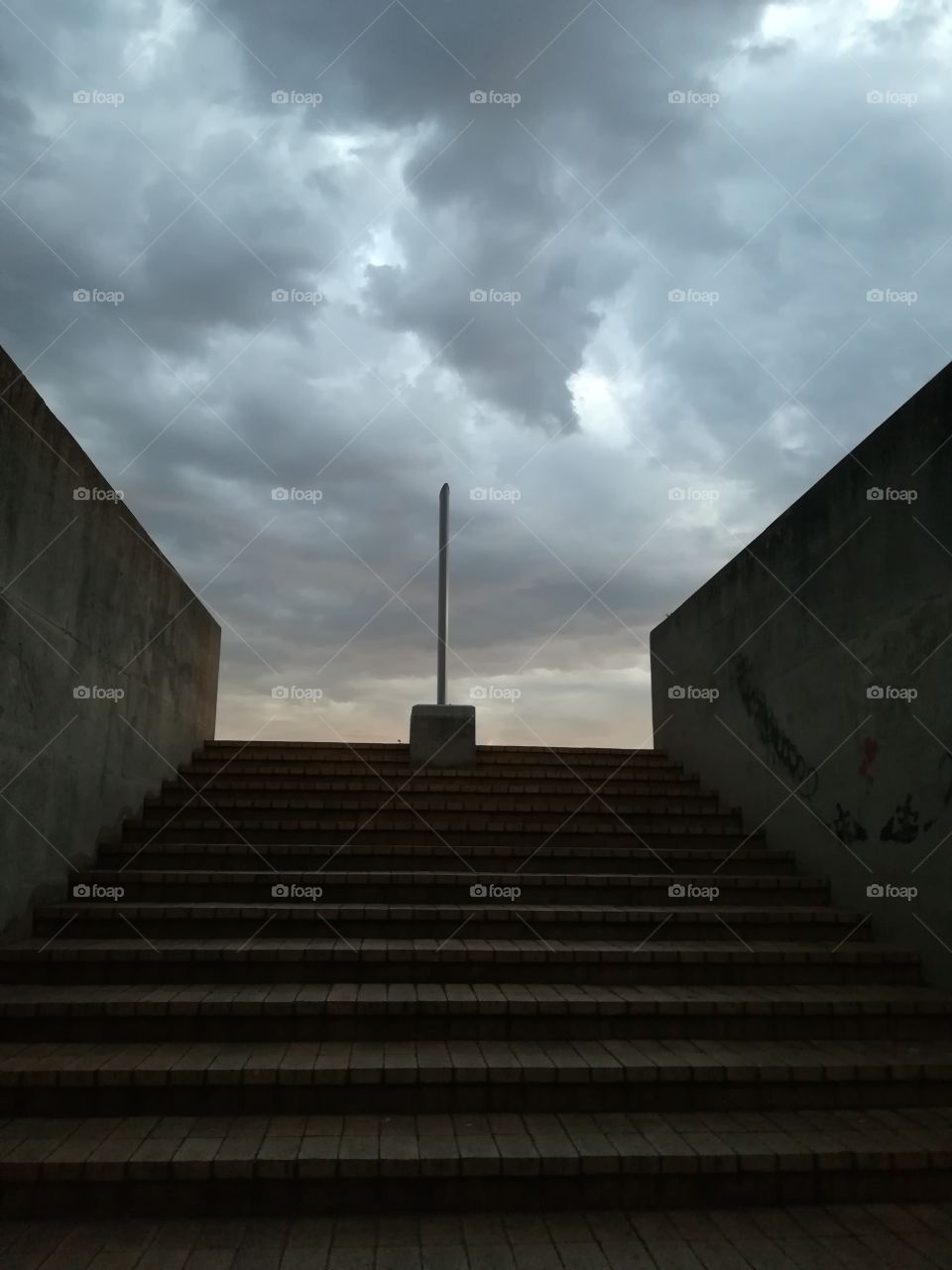 Stairs towards the storm