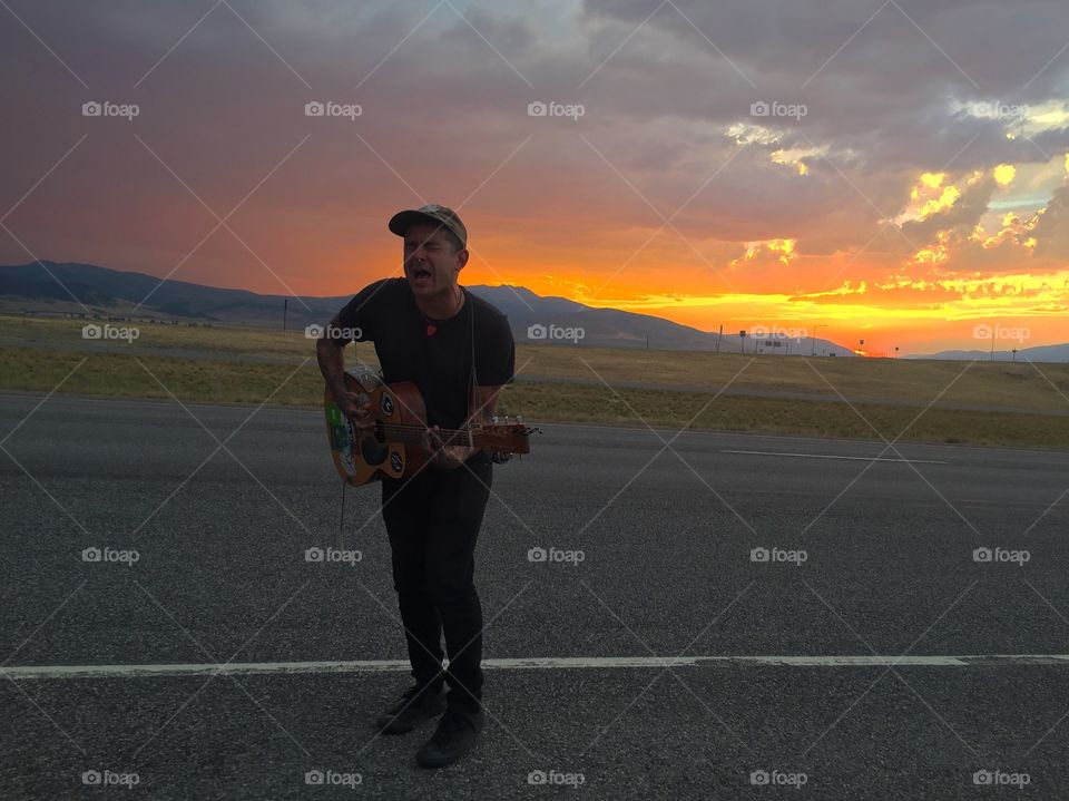 Landscape, People, Sunset, Travel, Road