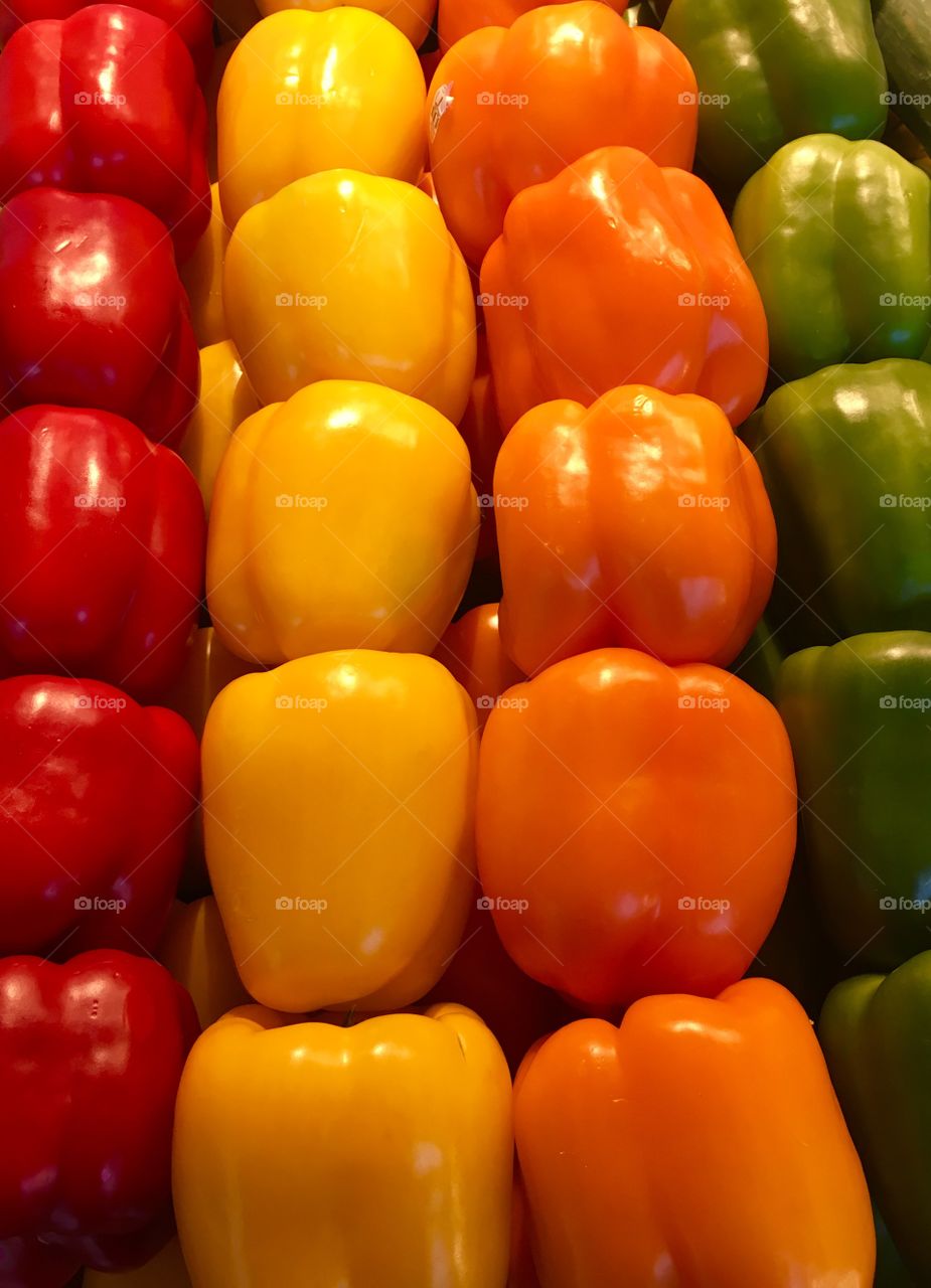 Full frame of colorful bell pepper